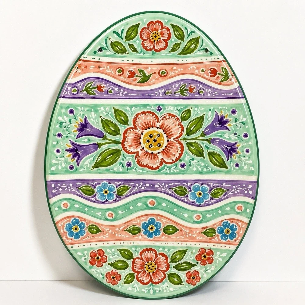 NEW Certified International Joy of Easter Oval Egg Shaped Melamine  Platter